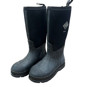 Muck Boot Chore Soft Toe Black Mens Size 7 Womens 8 15" Farm Rain Mid Calf Heavy
